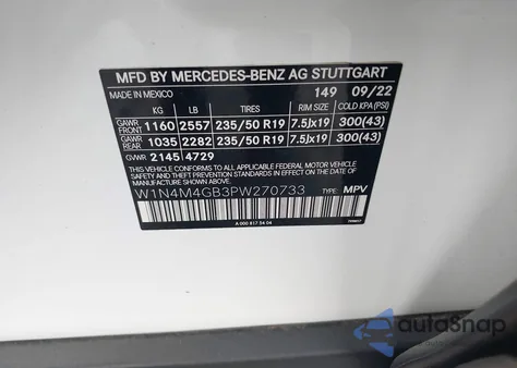 2023 Mercedes-Benz Glb 250 z USA, uszkodzony, nr VIN W1N4M4GB3PW270733